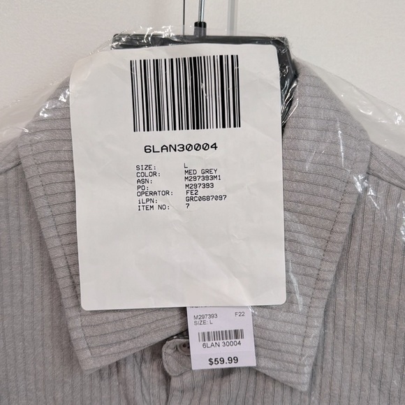 Michael Strahan long sleeve Gray NWT L - Picture 2 of 3